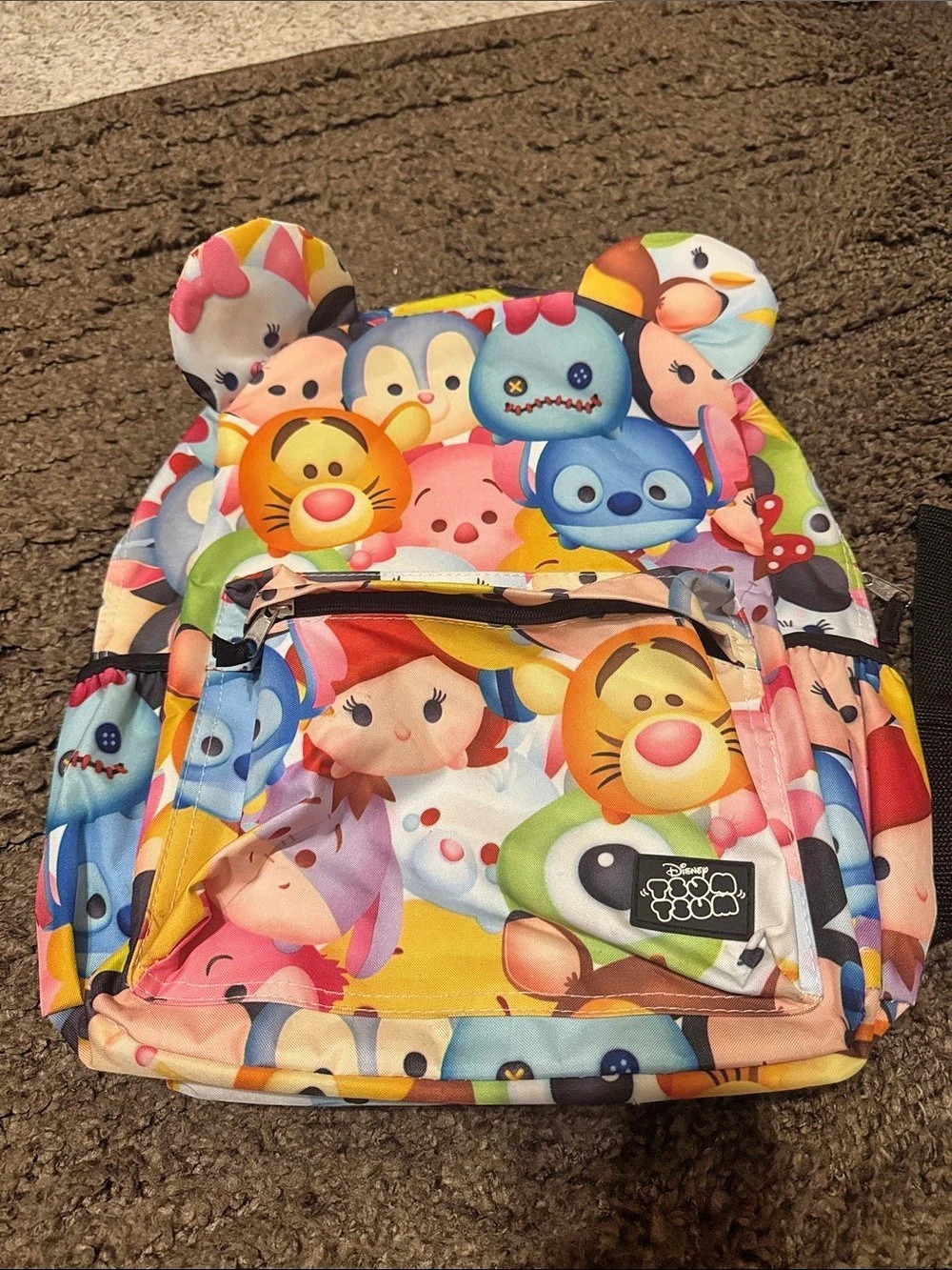 Disney Tsum All-Over Character Print Backpack with Ears Character Print Backpack